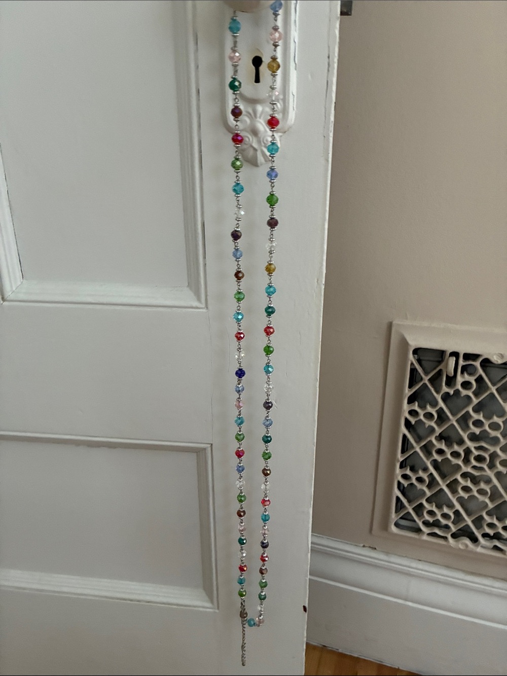 Premier Designs Multicolor Bead Strand Necklace with Silver Spacers